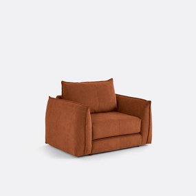 Rechte, uitklapbare fauteuil, 1-zits, van fijn geribd fluweel, TIKI