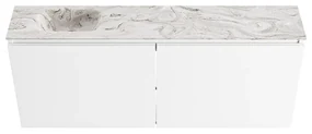 Mondiaz Ture DLux toiletmeubel 120cm talc met wastafel glace links zonder kraangat