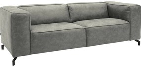 Goossens Bank Calvin grijs, micro leer, 3-zits, modern design