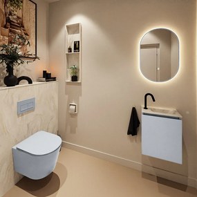 Mondiaz Ture DLux toiletmeubel 40cm clay met wastafel ostra rechts met kraangat