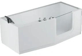 Novellini Iris Combi bad acryl rechts met deur en met 2 panelen 170x70x62cm met frame wit iri217080cd-a2