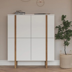 Tenzo Birka Moderne Kast Wit Met Eiken - 118x43x135cm.