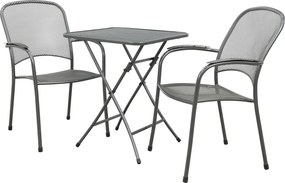 Royal Garden Carlo stapelbare balkonset 3-delig strekmetaal 60x60 cm.