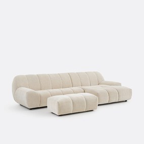 XL poef, vintage ribfluweel, L109 cm, Nuria