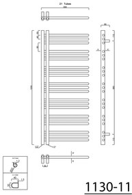 Sapho Dorlion radiator chroom 50x120cm 378W