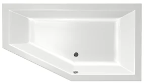 Xenz Society 160 ligbad - 160x90cm - met overloop - zonder afvoer - Hoekopstelling rechts - Acryl - glans Wit 6882-01