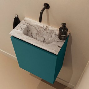 Mondiaz Ture DLux toiletmeubel 40cm smag met wastafel glace midden zonder kraangat