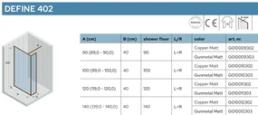 Riho Define inloopdouche l-vorm 140x40x200cm ijzer verouderd mat