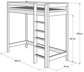 Kinderen Grijs Hoogslaper - Bobby Voor Kinderen Kinderen Junioren 5059914014004 Children's Beds Home, 160x80, Geen Children's Beds Home Dennenhout