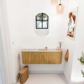 Mondiaz Joya DLux 125cm toiletmeubel ronding links/rechts oak met wastafel faye midden 1 kraangat opalo