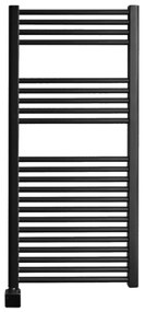 Sanicare elektrische design radiator 45x112cm zwart met Bluetooth en thermostaat links zwart