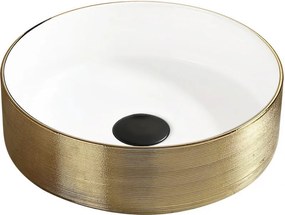 Mexen Clarisa opbouw waskom 36 x 36 cm, wit/goud - 22073655