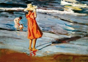 Sorolla y Bastida, Joaquin - Kunstdruk Children on the Beach, (40 x 30 cm)