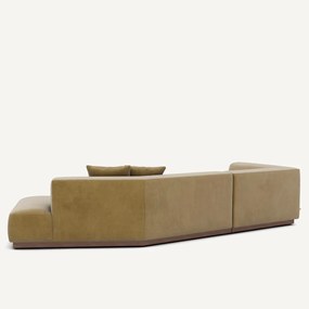 Linker open hoekbank fluweel, Jacopo