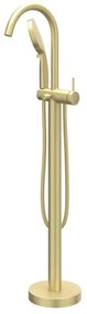 IVY Nexus Badthermostaatkraan - opbouw - cooltouch - met cascade uitloop - Geborsteld mat goud PVD 6303054
