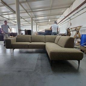 Moderne Hoekbank Groen Ottomane Rechts