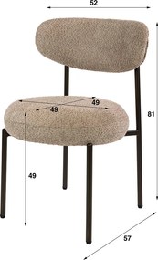 Beige Eetkamerstoel Met Ronde Zitting