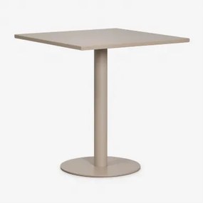 Vierkante Tuin Tafel 70x70 Cm Van Ijzer Mizzi Moka Bruin - Sklum
