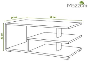 Mazzoni LINK gouden eiken / wit glans, salontafel