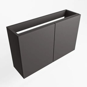 Mondiaz FOWY fonteinonderkast - 70x22x50cm - 2 deuren - push to open - softclose - Dark Grey FOWYTO70DG2D