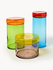 Mondgeblazen opbergpotten Multi, 3-delig