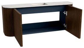 Mondiaz Joya DLux 105cm toiletmeubel ronding links/rechts walnut met wastafel faye midden zonder kraangat opalo