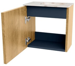 Mondiaz Joya DLux 40cm toiletmeubel oak met wastafel faye rechts zonder kraangat frappe