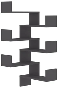vidaXL Hoekwandschappen 2 st 40x40x50 cm spaanplaat grijs
