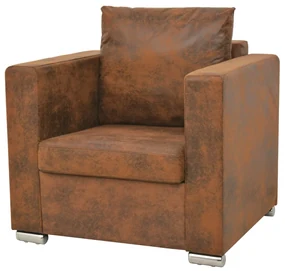 vidaXL Fauteuil kunstsuède bruin