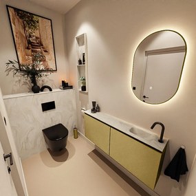 Mondiaz Ture DLux toiletmeubel 120cm oro met wastafel ostra rechts met kraangat