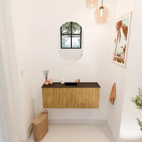 Mondiaz Joya 100cm toiletmeubel oak met wastafel faye midden 1 kraangat urban