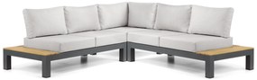 Loungeset 5 personen Aluminium/Teak Grijs Lifestyle Garden Furniture Vittoria