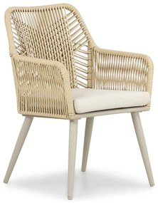 Tuinset 6 personen 220 cm Aluminium/wicker Taupe Coco Vedra/Bristol