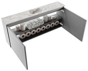 Mondiaz Ture DLux toiletmeubel 120cm plata met wastafel glace midden met kraangat