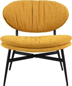 SOPHIA Mosterd (stof Apia 280)/zwart onderstel - RELAXFAUTEUIL STOEL VOOR DE WOONKAMER/HET KANTOOR MET BEKLEDING