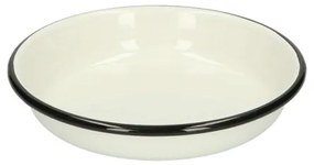Bord diep, emaille, zwart/wit,Ø 15 cm