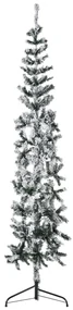 vidaXL Kunstkerstboom half met sneeuw smal 210 cm