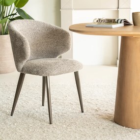 Eleonora Mateo Bruin Potige Eetstoel Taupe