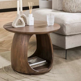 Houten Salontafel Open Design - 60 X 60cm.