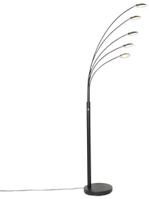 Design vloerlamp zwart incl. LED 5-lichts dimbaar - Sixties Trento Design rond Binnenverlichting Lamp