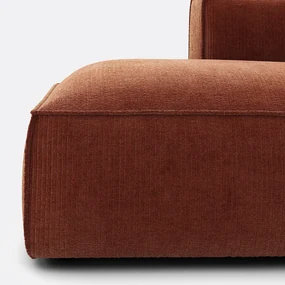 Rechthoekige bank in vintage fluweel Seven