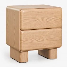 Rectangulaire Nachtkastje Met Twee Lades In Mdf Sheila Eikenhout & 50 X 40 Cm - Sklum