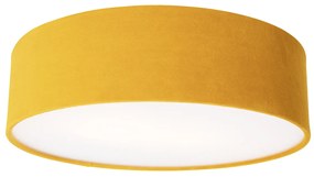 Stoffen Moderne plafondlamp oker 40 cm met gouden binnenkant - Drum Modern E27 cilinder / rond Binnenverlichting Lamp