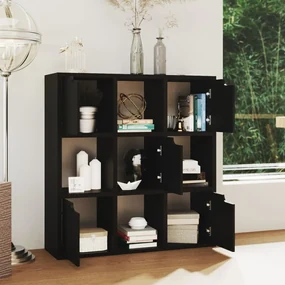 vidaXL Boekenkast 88,5x27,5x88 cm spaanplaat zwart