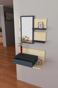 Set van 3 wandplanken Ferrol met spiegel | Hannah Home