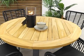 Jasmine Black/Ambassador 130 cm. rond tuinset - 5 delig