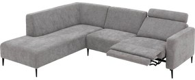 Goossens Hoekbank Tiolo Met Relaxfunctie En Hoofdsteun grijs, stof, 3-zits, modern design met ligelement links
