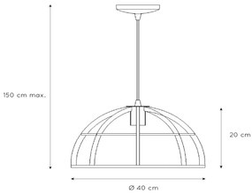 Lucide Dikra hanglamp 40cm 1x E27 zwart