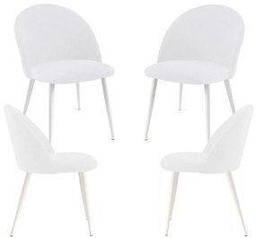 Pack 4 Biae krzesa vintage tkanina