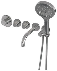 Brauer Chrome Carving inbouw badkraan met 3 standen handdouche chroom